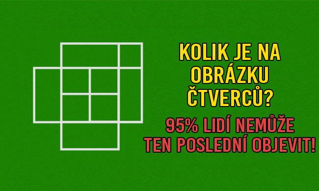 Kolik je na tomto obrázku čtverců? 90% lidí prý nenajde všechny…