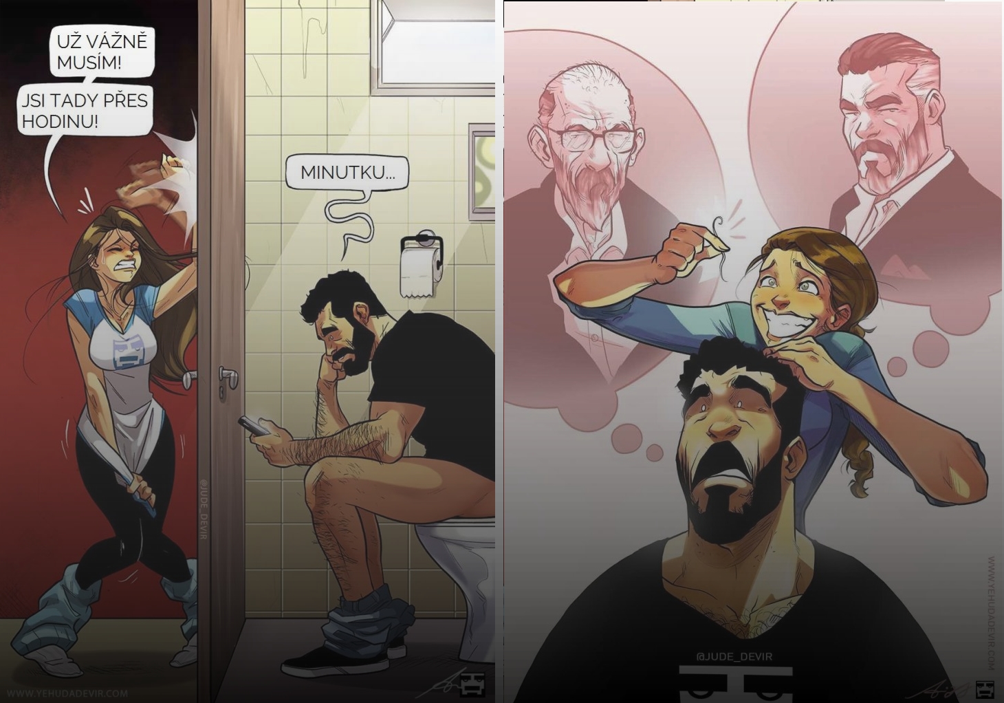 Umělec vtipně ukazuje život se svojí polovičku. Tyto ilustrace jsou dokonalé.