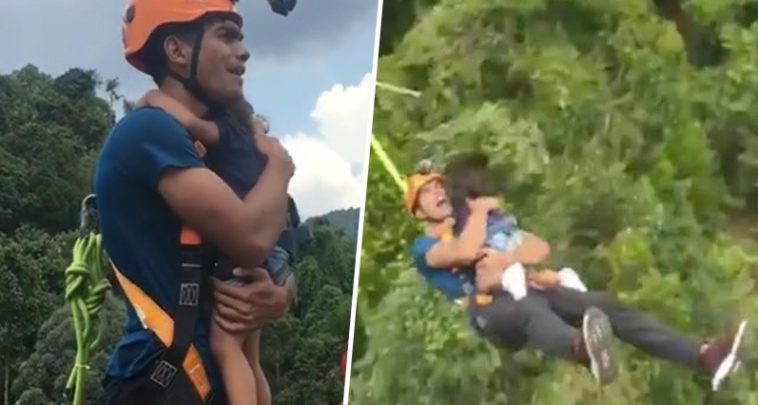 Tento bláznivý otec skočil bungee se svou dvouletou dcerou v náručí. Proč to udělal?
