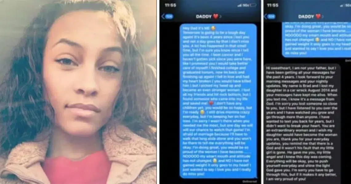 Dcera psala čtyři roky SMS zprávy na mobil svého mrtvého otce. Dodávalo jí to sílu do života. Jednoho dne se stalo něco nečekaného..