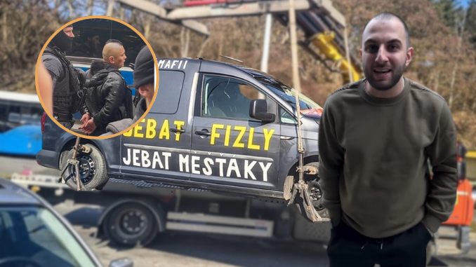 Bizarní show u nemocnice skončila odtahem. Známý provokatér Maxa už dojezdil hlásí MikejePán.