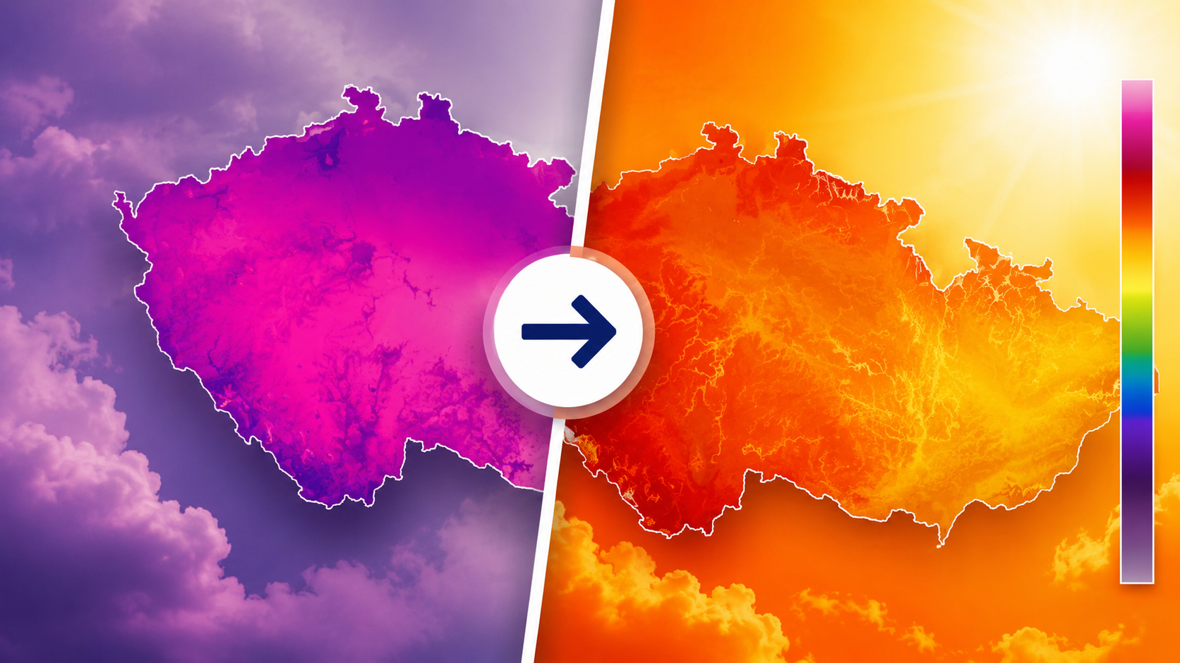 Meteorologové po vlně kritiky změnili barvy teplotní mapy počasí.