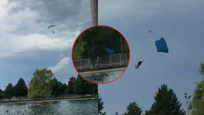 Hromadná nehoda osmnácti parašutistů na devíti tandemových padácích. Neřízeně dopadli mimo určené místo.