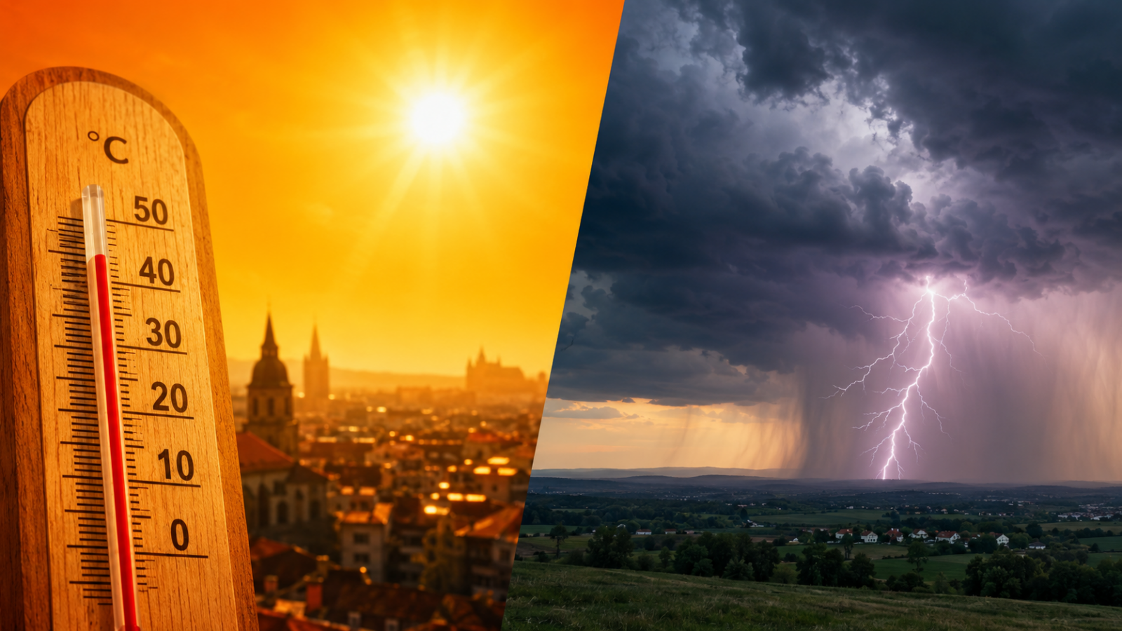 Meteorologové varují před extrémními bouřkami, přívalovým deštěm a kroupami.