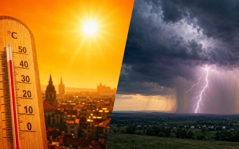 Meteorologové varují před extrémními bouřkami, přívalovým deštěm a kroupami.