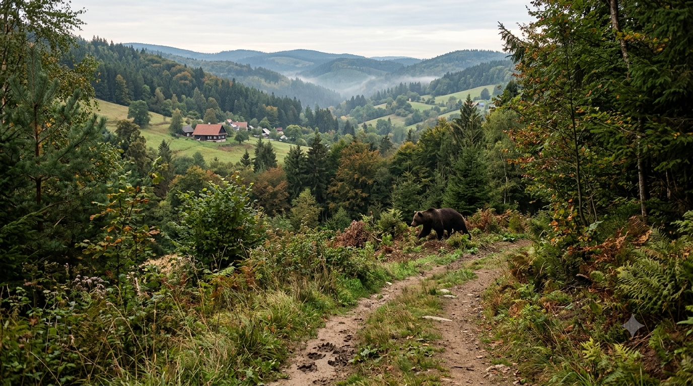 Na Vsetínsku spatřili medvěda. Město vydalo varování o pohybu v lesích.