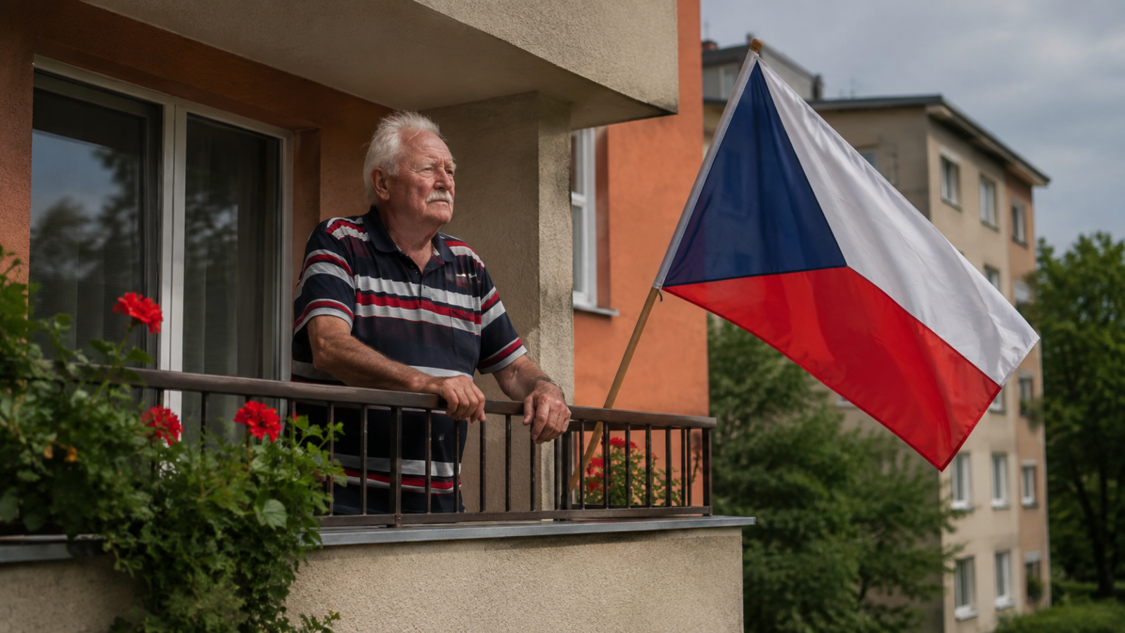 Vyvěsil českou vlajku a rozpoutal bouři. Sousedé požadují, aby dostal pokutu.