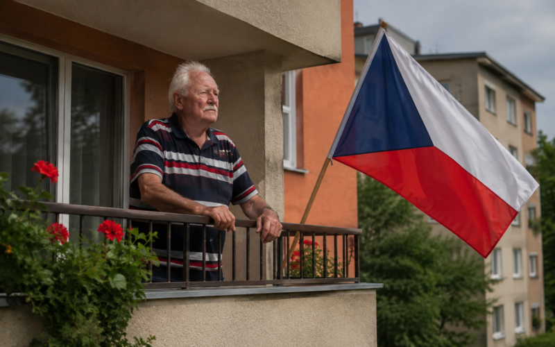 Vyvěsil českou vlajku a rozpoutal bouři. Sousedé požadují, aby dostal pokutu.