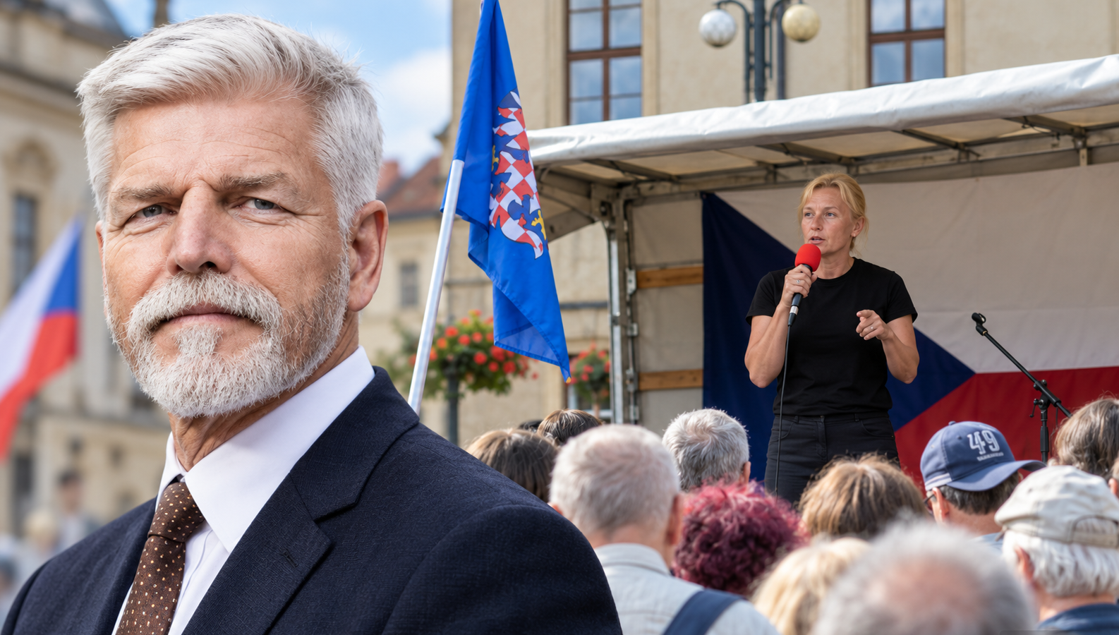 „Pavel není můj prezident!“ Konečná se do hlavy státu ostře pustila a dav začal skandovat.