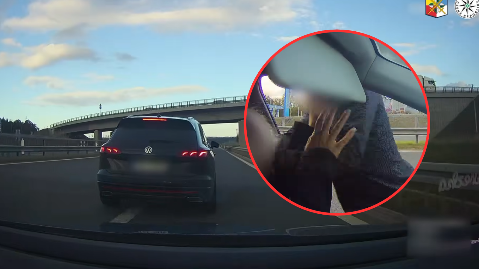 Šílené vybrždění na dálnici D6. Muž fyzicky napadl ženu, která měla v autě 8leté dítě.