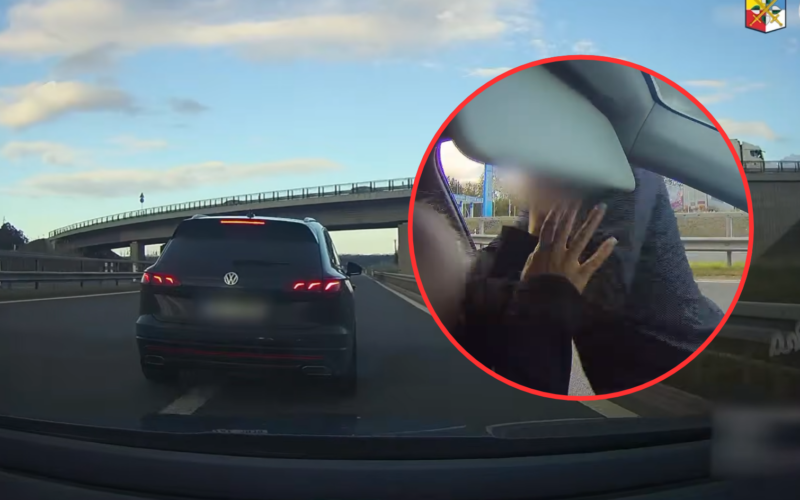 Šílené vybrždění na dálnici D6. Muž fyzicky napadl ženu, která měla v autě 8leté dítě.